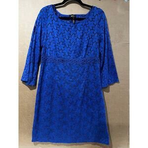 Laundry by Shelli Segal Dress Blue Lace Lined Size 10